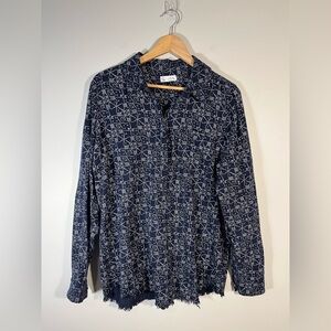 Carve Designs Sawyer Twill Navy Bandana Button Down Longsleeve Shirt XL